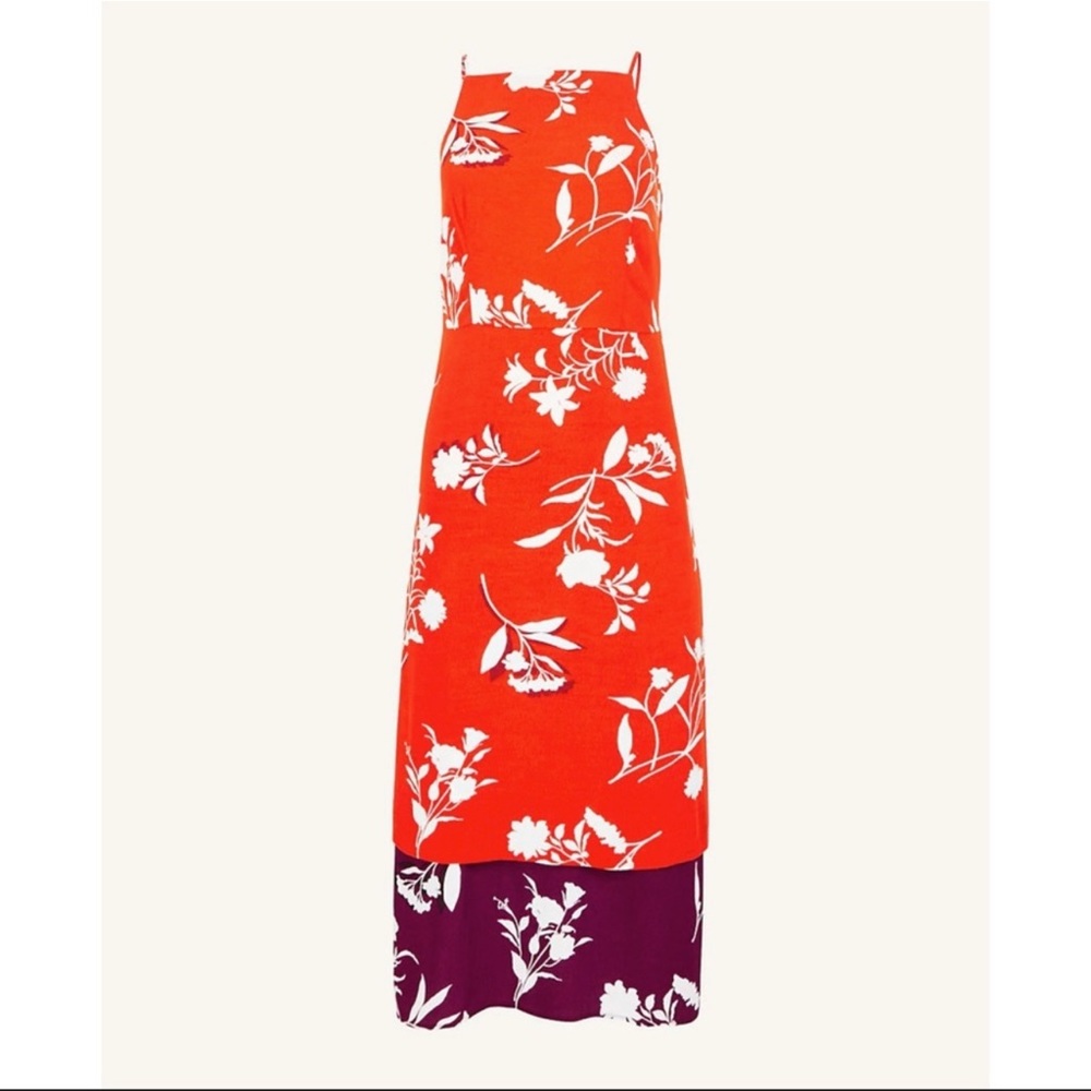 ANN TAYLOR Floral Spaghetti Strap‎ Midi Dress